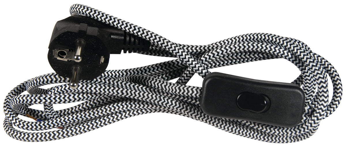 SPC 134 BK/WH ΚΑΛΩΔΙΟ ΜΕ ΔΙΑΚΟΠΤΗ ΠΟΡΤΑΤΙΦ (ΦΙΣ-ΠΟΥΑΡ) ΥΦΑΣΜΑΤΙΝΟ