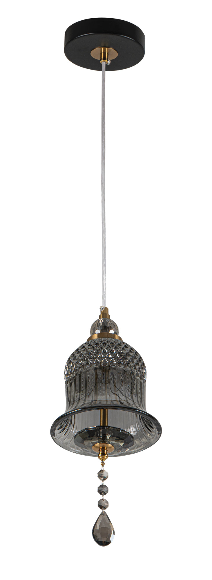 PDC 723-1 CR ΓΥΑΛΙΝΗ ΚΑΜΠΑΝΑ ΧΡΩΜΙΟ LED-5W ΜΕ ΔΙΑΚΟΣΜΗΤΙΚΟ ΚΡΥΣΤΑΛΛΟ