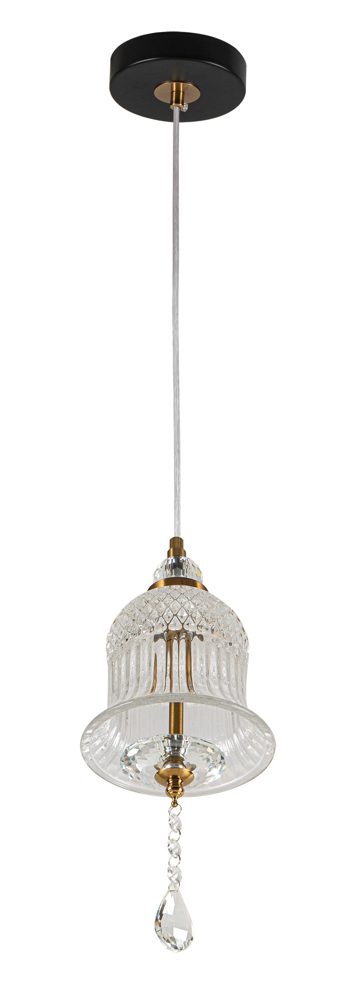 PDC 723-1 TR ΓΥΑΛΙΝΗ ΚΑΜΠΑΝΑ LED-5W ΜΕ ΔΙΑΚΟΣΜΗΤΙΚΟ ΚΡΥΣΤΑΛΛΟ