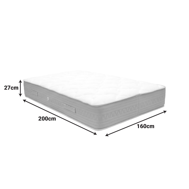Κρεβάτι με στρώμα Athos Sleepy pakoworld sonoma ανθρακί 160x200εκ
