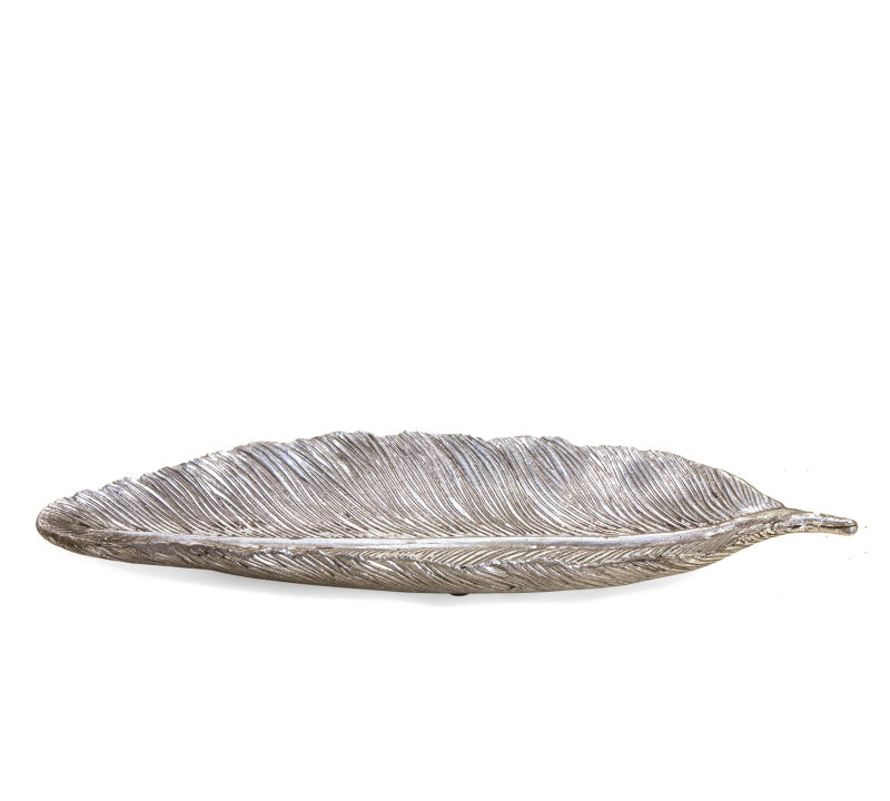 Διακοσμητικό Φύλλο Polyresin, ασημί, 49.5cm