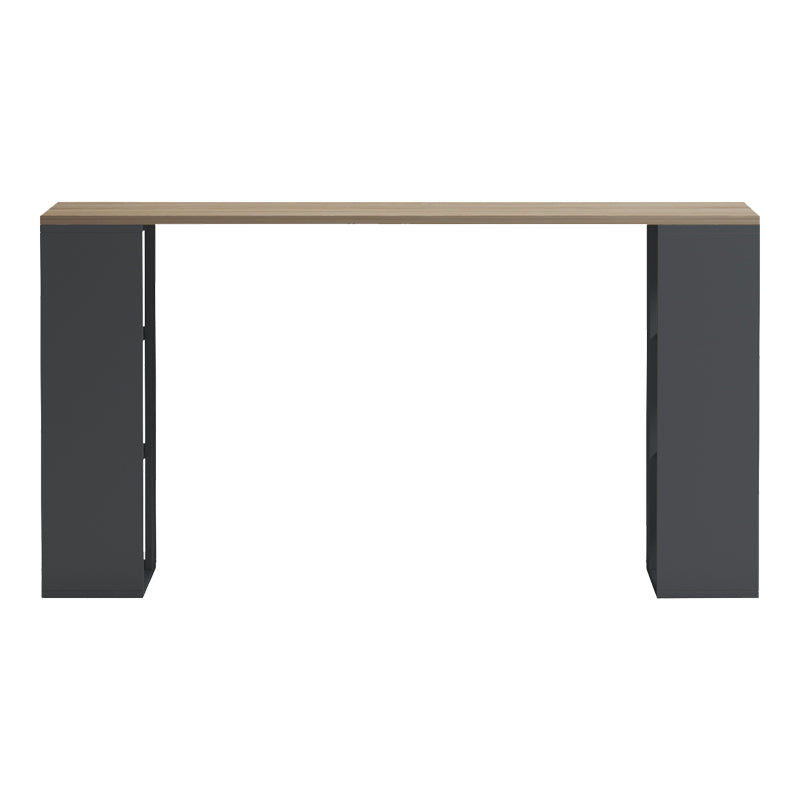 Γραφείο με ραφιέρα Colmar pakoworld ανθρακί- sonoma 140x60x75εκ