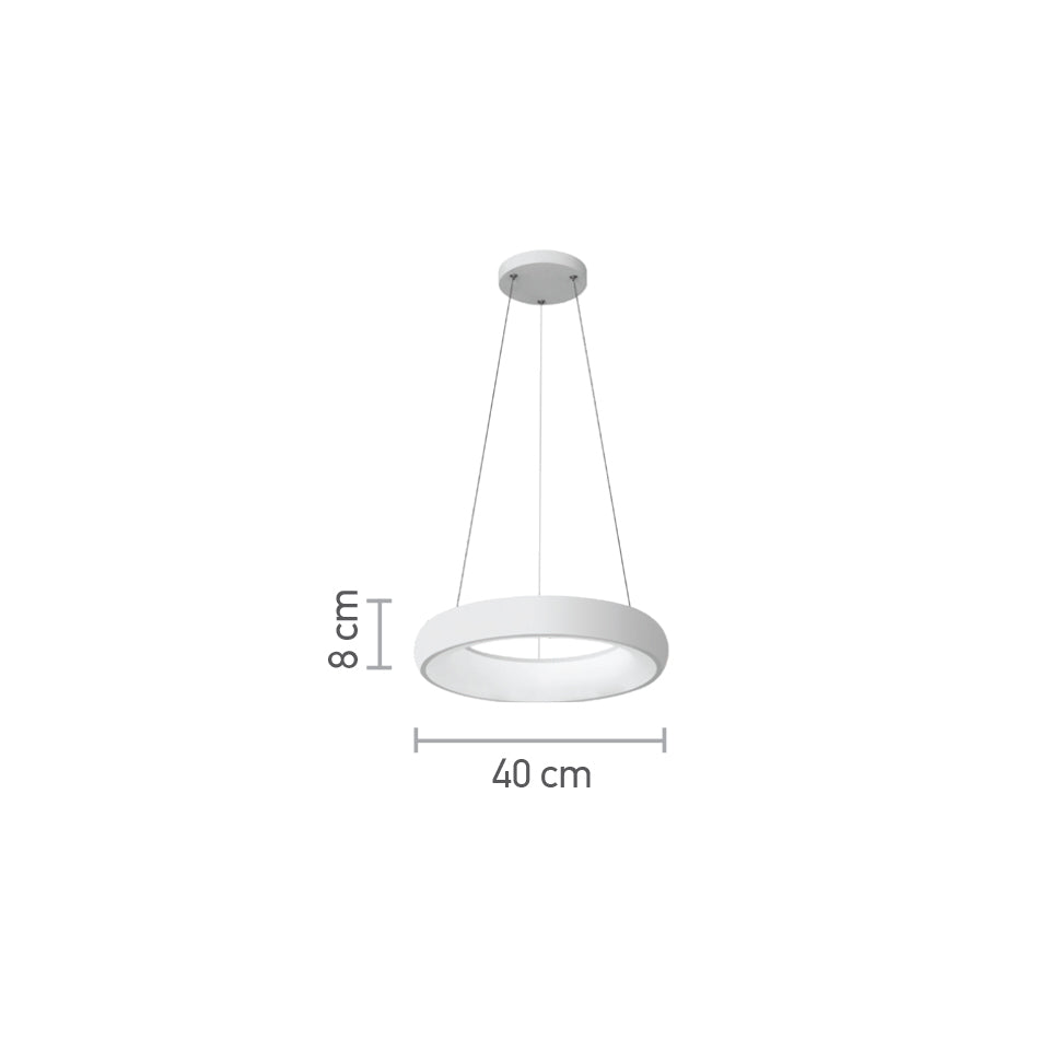 InLight Κρεμαστό φωτιστικό led 24W 3CCT από λευκό ακρυλικό D:40cm (42023-B-White)