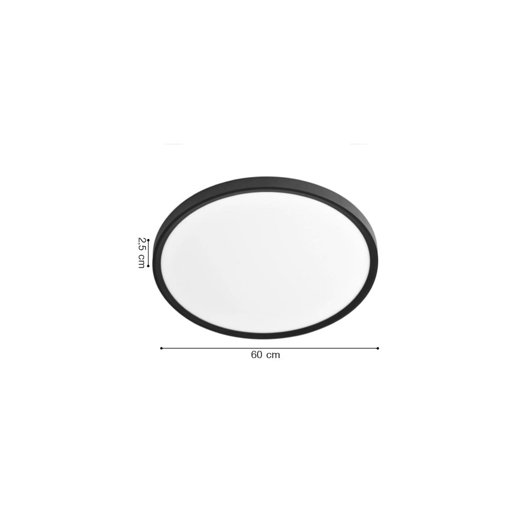 Inlight Πλαφονιέρα οροφής LED 50W 3CCT (by switch on base) σε ασημί απόχρωση D:60x2,5cm (42036-A-Silver)