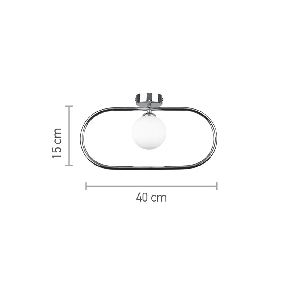 InLight Επιτοίχιο Φωτιστικό Μαύρο G9 – Οβάλ με White Opal Γυαλί 15×40 cm (43030-Black)