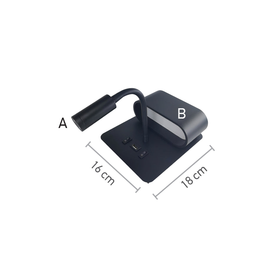 Apple Επιτοίχιο φωτιστικό LED 9W 3000K από μαύρο μέταλλο D:16cm (43036-BL)