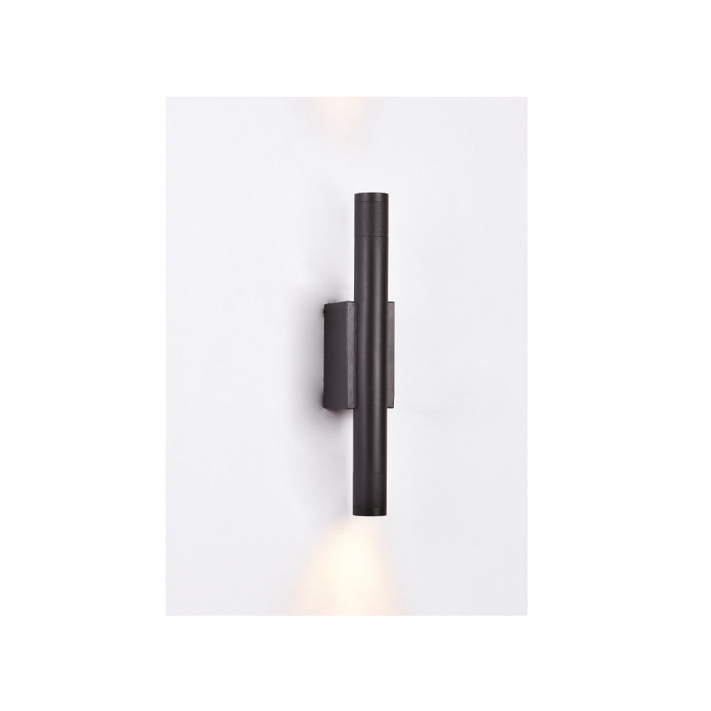 Inlight Επιτοίχιο φωτιστικό LED 2*5W 3000K σε μαύρη απόχρωση απο αλουμίνιο D:30x6cm (43061-Black)