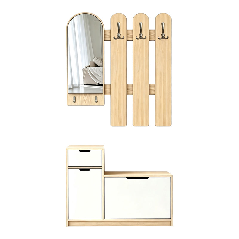 Έπιπλο εισόδου Kenty pakoworld με καθρέπτη sonoma με λευκό MDF 100x28x110εκ