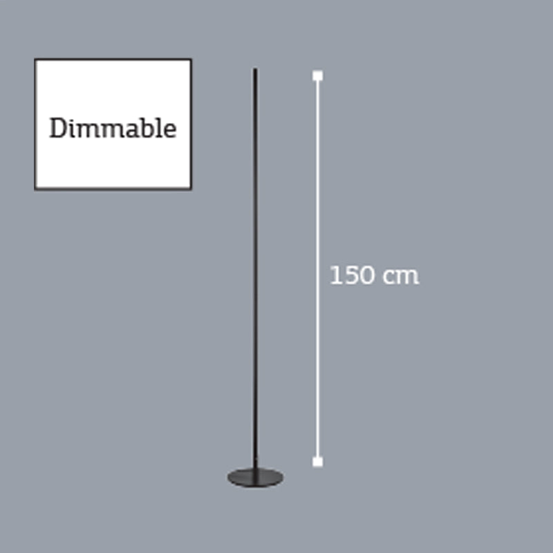 InLight Επιδαπέδιο φωτιστικό LED 24W 3000K από μαύρο μέταλλο D:150cm (45012)