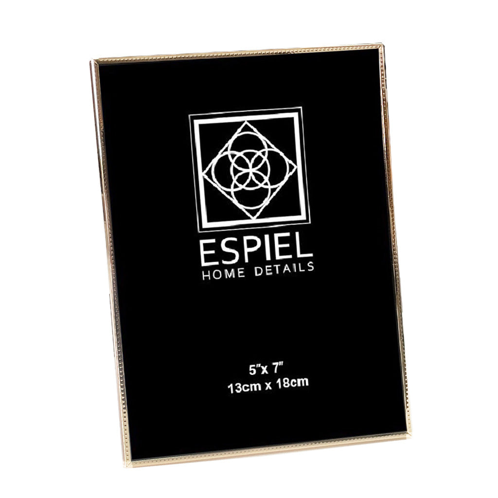 ΚΟΡΝΙΖΑ ΜΕΤΑΛΛΙΚΗ ΜΕ ΧΡΥΣΟ ΠΛΑΙΣΙΟ 20X25 - ESPIEL FAM752