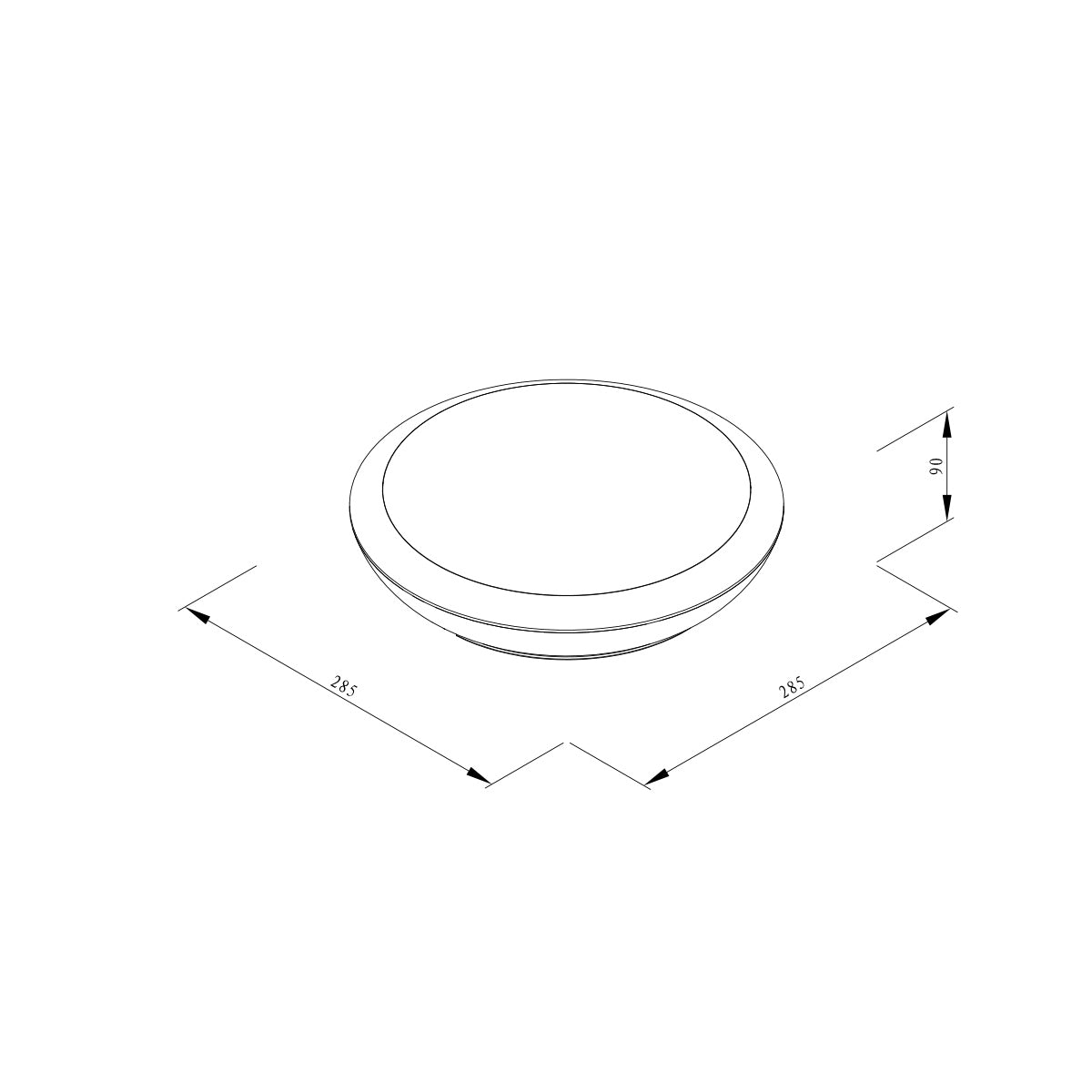 it-Lighting Champlain 1xE27 Outdoor Ceiling Light Grey D:90x285x285mm (80300834)