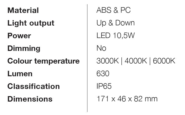 it-Lighting Caror - LED 9W 3CCT Up and Down Outdoor Light in Grey Color (80204030)