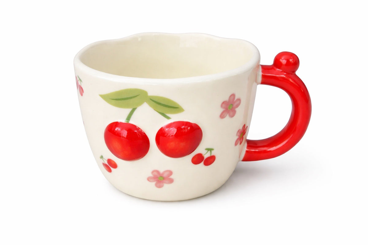 ΚΟΥΠΑ ΚΕΡΑΜΙΚΗ ΜΕ 3D ΚΟΚΚΙΝΑ ΚΕΡΑΣΑΚΙΑ - MUG4950