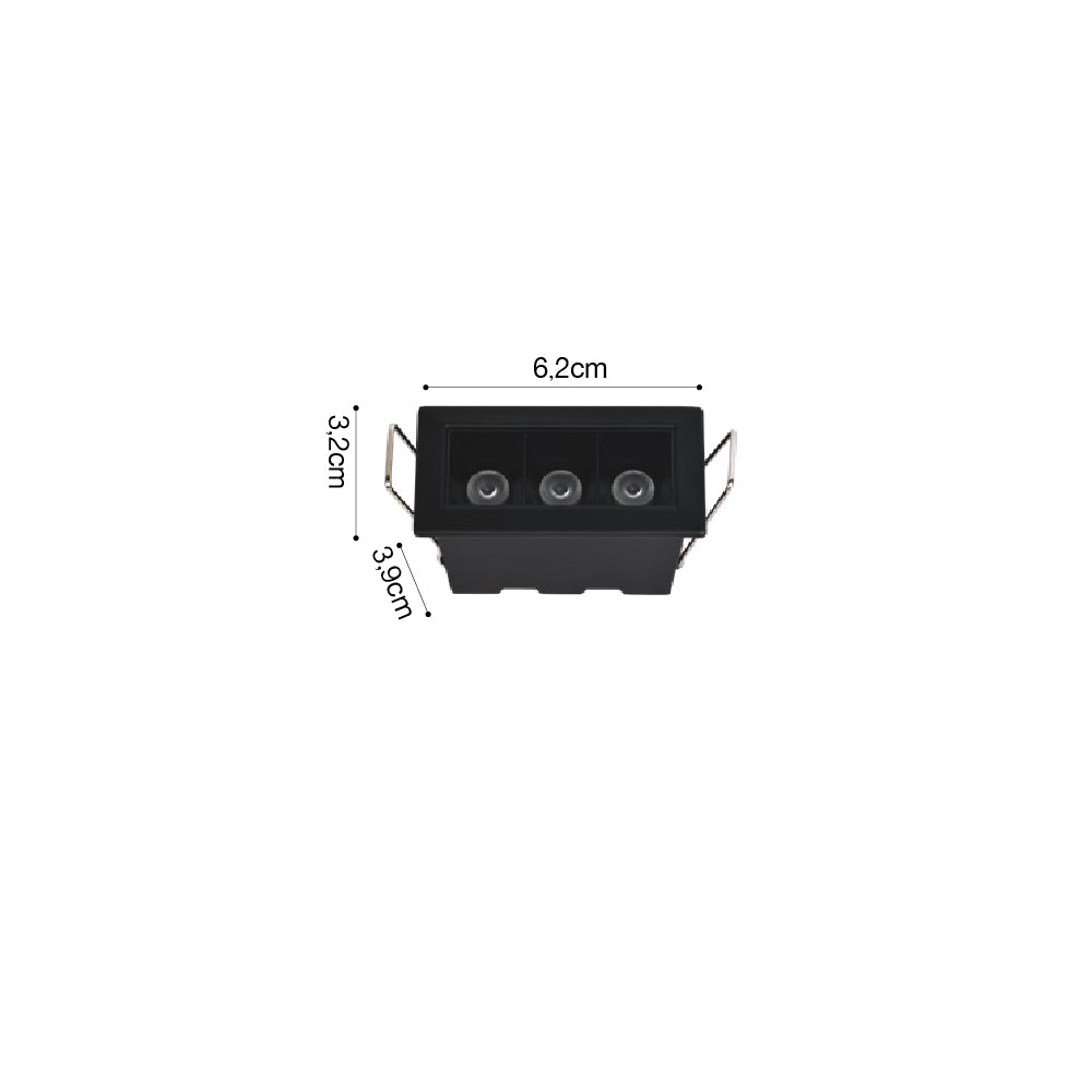 Inlight Downlight σποτ 3*3W 3CCT σε μαύρη απόχρωση (X00190B)
