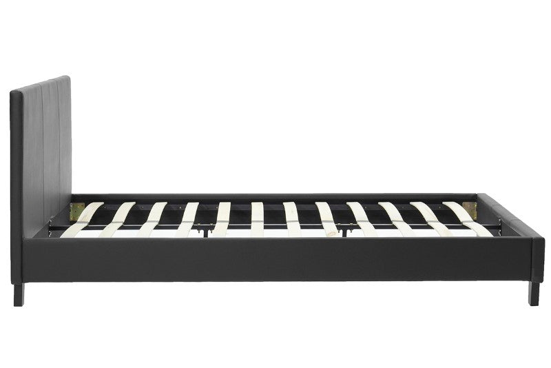 Κρεβάτι Nevil pakoworld 150x200 PU χρώμα μαύρο ματ
