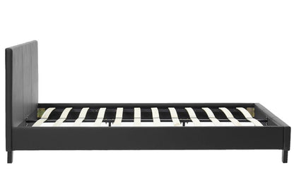 Κρεβάτι Nevil pakoworld 150x200 PU χρώμα μαύρο ματ