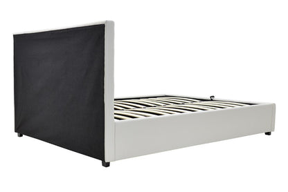 Κρεβάτι Roi pakoworld 160x200 PU λευκό ματ + αποθηκευτικό χώρο