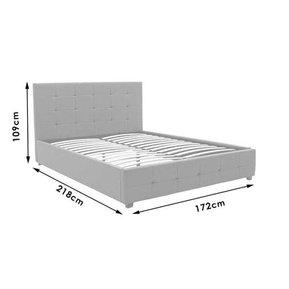 Κρεβάτι Roi pakoworld 160x200 PU λευκό ματ + αποθηκευτικό χώρο