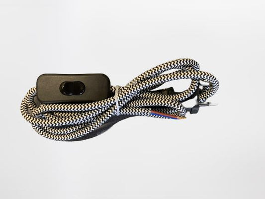 SPC 134 BK/WH ΚΑΛΩΔΙΟ ΜΕ ΔΙΑΚΟΠΤΗ ΠΟΡΤΑΤΙΦ (ΦΙΣ-ΠΟΥΑΡ) ΥΦΑΣΜΑΤΙΝΟ