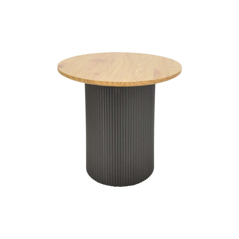 Βοηθητικό τραπέζι Dovel pakoworld mdf σε sonoma -μαύρη απόχρωση Φ50x50εκ