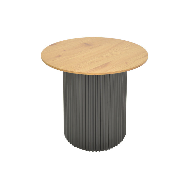 Βοηθητικό τραπέζι Dovel pakoworld mdf σε sonoma -μαύρη απόχρωση Φ50x50εκ