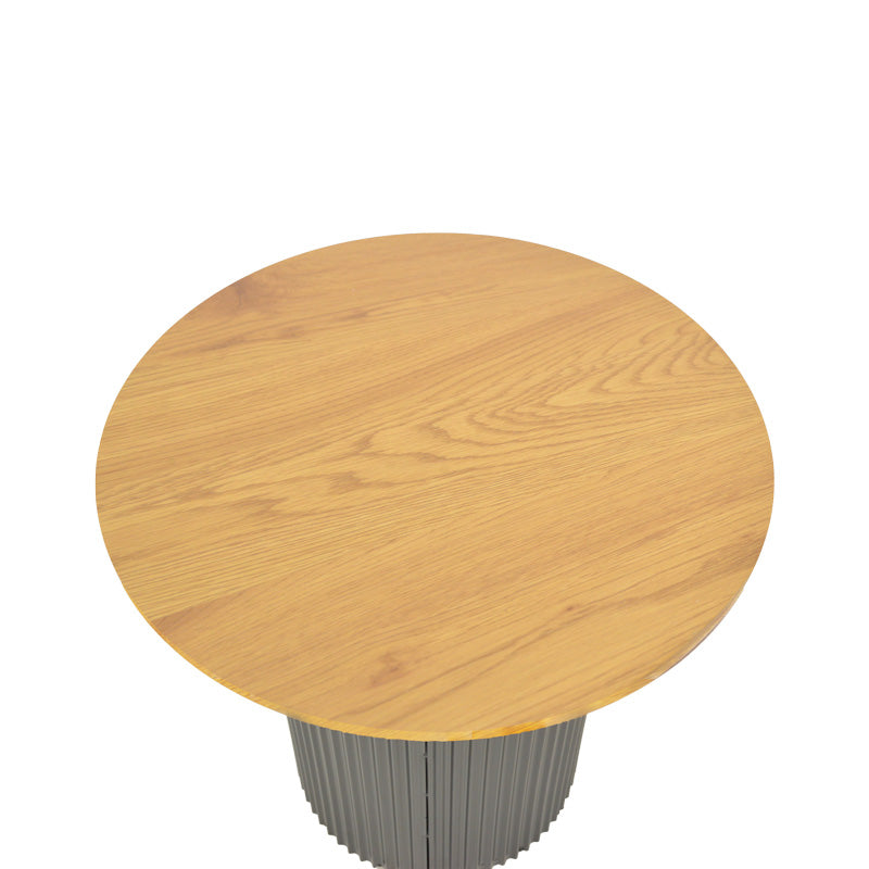 Βοηθητικό τραπέζι Dovel pakoworld mdf σε sonoma -μαύρη απόχρωση Φ50x50εκ