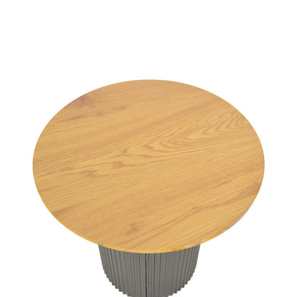 Βοηθητικό τραπέζι Dovel pakoworld mdf σε sonoma -μαύρη απόχρωση Φ50x50εκ