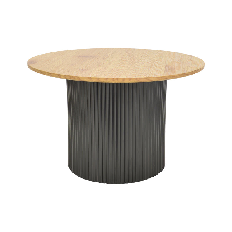 Τραπέζι σαλονιού Dovel pakoworld mdf σε sonoma-μαυρη απόχρωση Φ70x45εκ