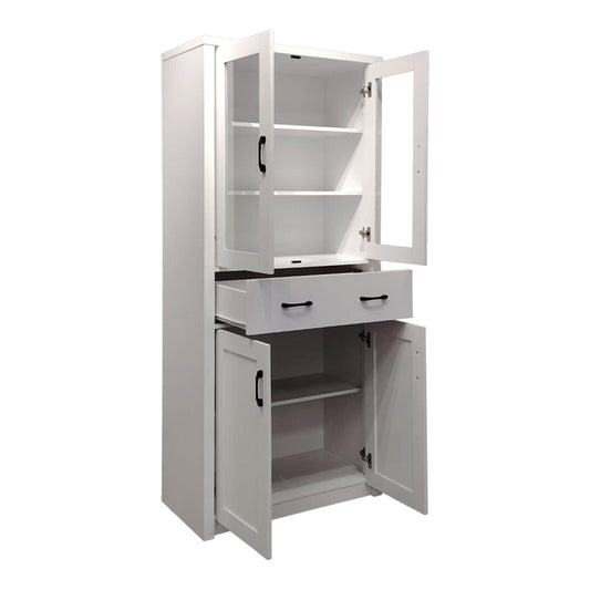 Βιτρίνα-ντουλάπα Nisso pakoworld σε λευκή απόχρωση 80x40x183.5εκ