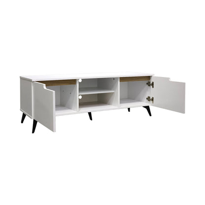 Έπιπλο τηλεόρασης Kemvio pakoworld sonoma-λευκό 120x38x44εκ