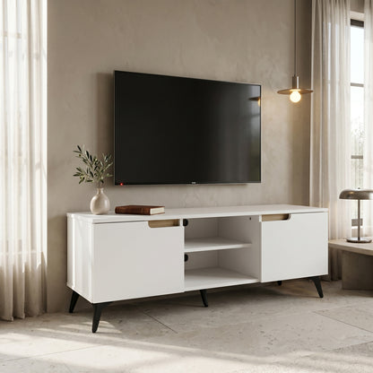 Έπιπλο τηλεόρασης Kemvio pakoworld sonoma-λευκό 120x38x44εκ