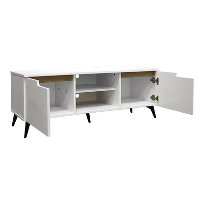Έπιπλο τηλεόρασης Kemvio pakoworld sonoma-λευκό 150x38x44εκ