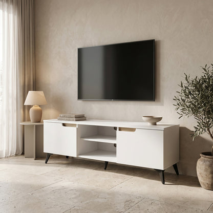 Έπιπλο τηλεόρασης Kemvio pakoworld sonoma-λευκό 150x38x44εκ
