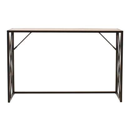 Κονσόλα Ivy pakoworld χρώμα καρυδί-μαύρο 120x35x75εκ
