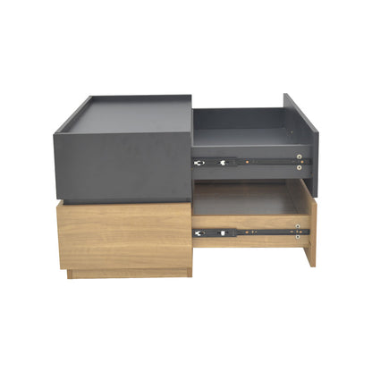 Κομοδίνο Sonlen pakoworld mdf σε sonoma-ανθρακί απόχρωση 60x40x44.5εκ