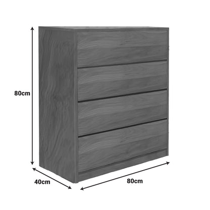 Συρταριέρα Kuanger pakoworld mdf σε καρυδί απόχρωση 80x40x80εκ