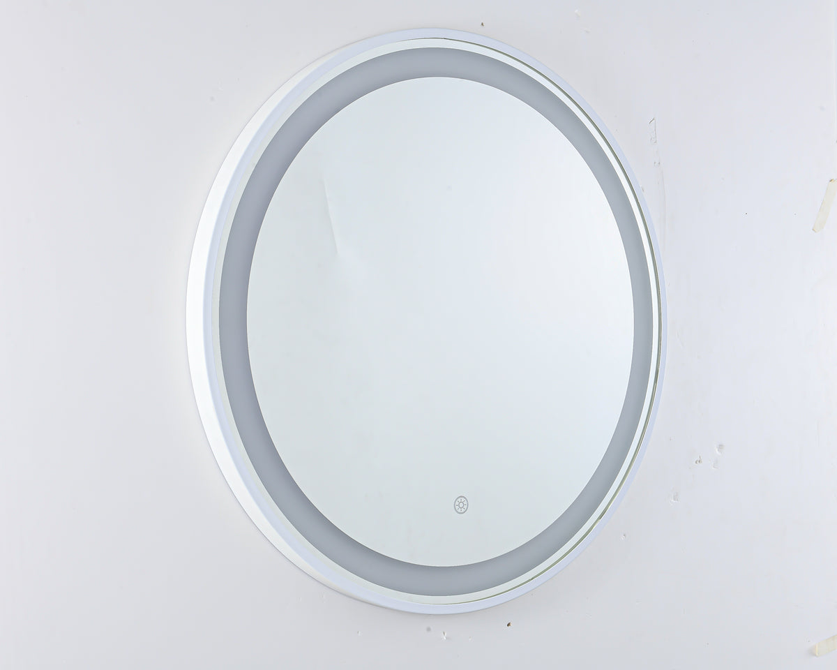 MIC-07 ΚΑΘΡΕΠΤΗΣ WH ΣΤΡΟΓΓΥΛΟΣ ΛΕΥΚΗ ΚΟΡΝΙΖΑ LED ΦΩΤΙΣΜΟ TOUCH