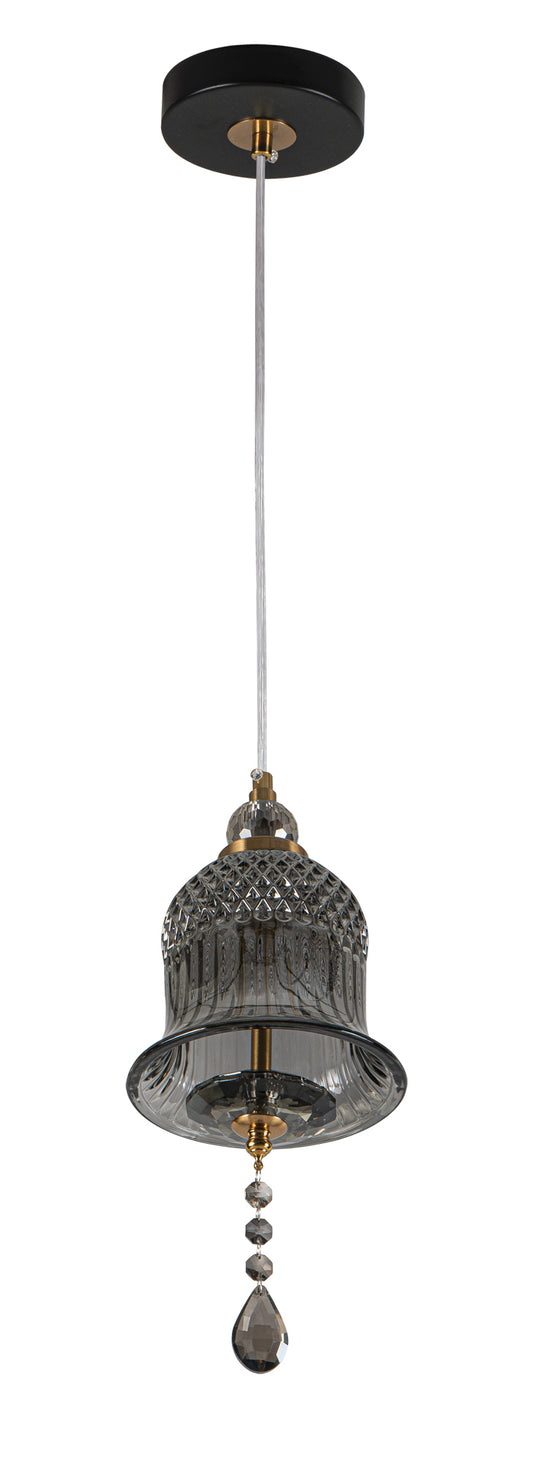 PDC 723-1 CR ΓΥΑΛΙΝΗ ΚΑΜΠΑΝΑ ΧΡΩΜΙΟ LED-5W ΜΕ ΔΙΑΚΟΣΜΗΤΙΚΟ ΚΡΥΣΤΑΛΛΟ