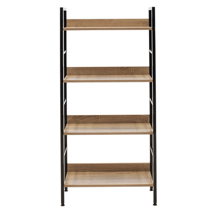 Βιβλιοθήκη- Ραφιέρα Ramon pakoworld φυσικό-μαύρο 60x28x125,5εκ