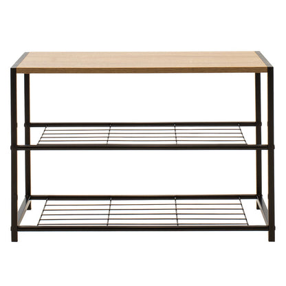 Παπουτσοθήκη Ramon pakoworld 6 ζευγών φυσικό-μαύρο 63x30x43εκ