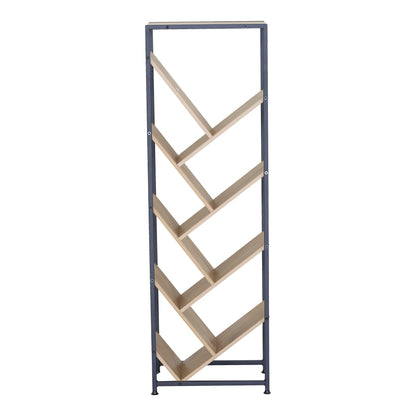 Βιβλιοθήκη Orunta pakoworld oak- μαύρο μέταλλο 40x26.5x125εκ
