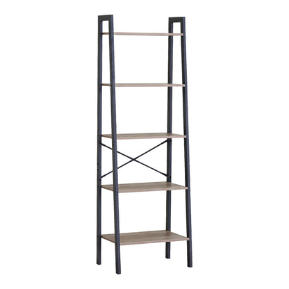 Βιβλιοθήκη Jebia pakoworld oak με μαύρο μέταλλο 56x37x172.2εκ