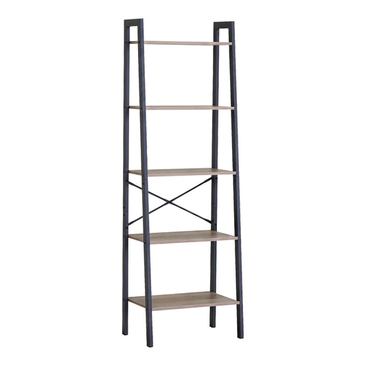 Βιβλιοθήκη Jebia pakoworld oak με μαύρο μέταλλο 56x37x172.2εκ