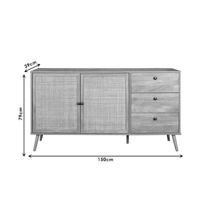 Μπουφές Oslo pakoworld sonoma 150x39x79εκ