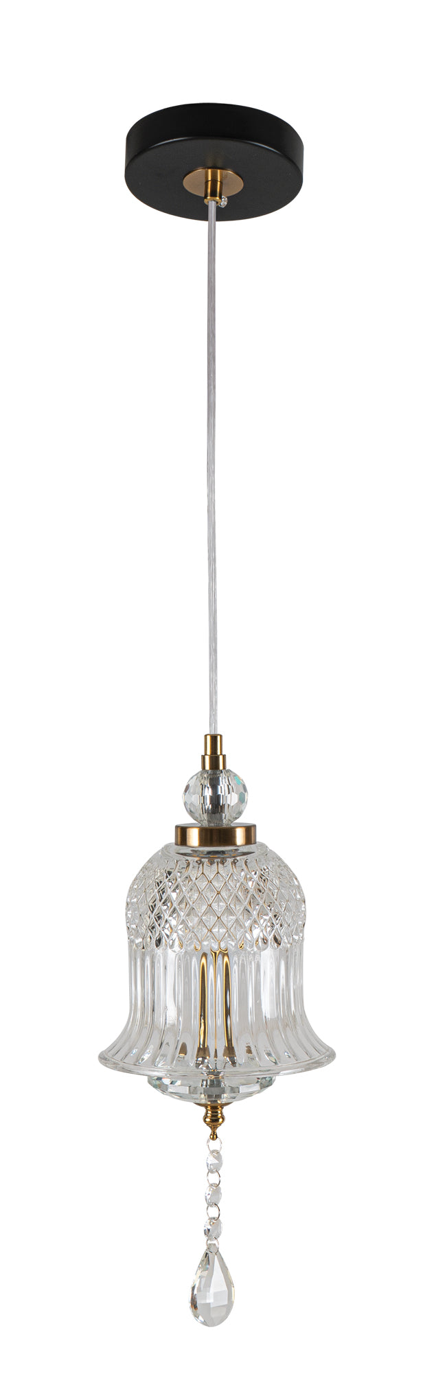 PDC 723-1 TR ΓΥΑΛΙΝΗ ΚΑΜΠΑΝΑ LED-5W ΜΕ ΔΙΑΚΟΣΜΗΤΙΚΟ ΚΡΥΣΤΑΛΛΟ