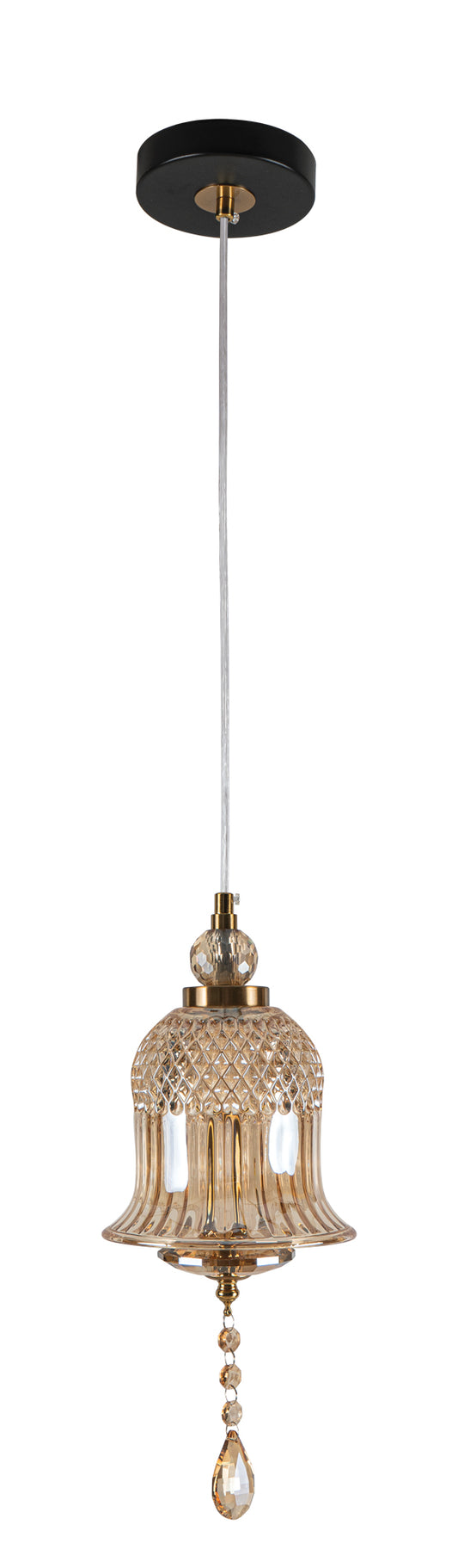 PDC 723-1 HN ΓΥΑΛΙΝΗ ΚΑΜΠΑΝΑ ΜΕΛΙ LED-5W ΜΕ ΔΙΑΚΟΣΜΗΤΙΚΟ ΚΡΥΣΤΑΛΛΟ