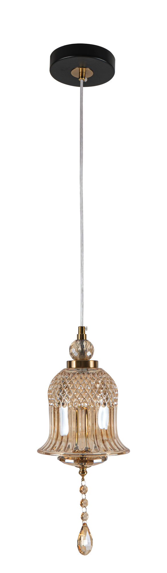 PDC 723-1 HN ΓΥΑΛΙΝΗ ΚΑΜΠΑΝΑ ΜΕΛΙ LED-5W ΜΕ ΔΙΑΚΟΣΜΗΤΙΚΟ ΚΡΥΣΤΑΛΛΟ