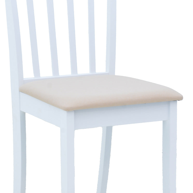 Καρέκλα Houston pakoworld rubberwood σε λευκή απόχρωση 40x49x94εκ