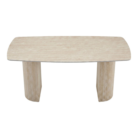 Τραπέζι Loosir pakoworld mdf-sandstone σε όψη τραβερτίνας 180x90x74εκ