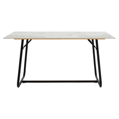Τραπέζι Revello pakoworld sintered stone λευκό μαρμάρου-μαύρο 150x90x75εκ